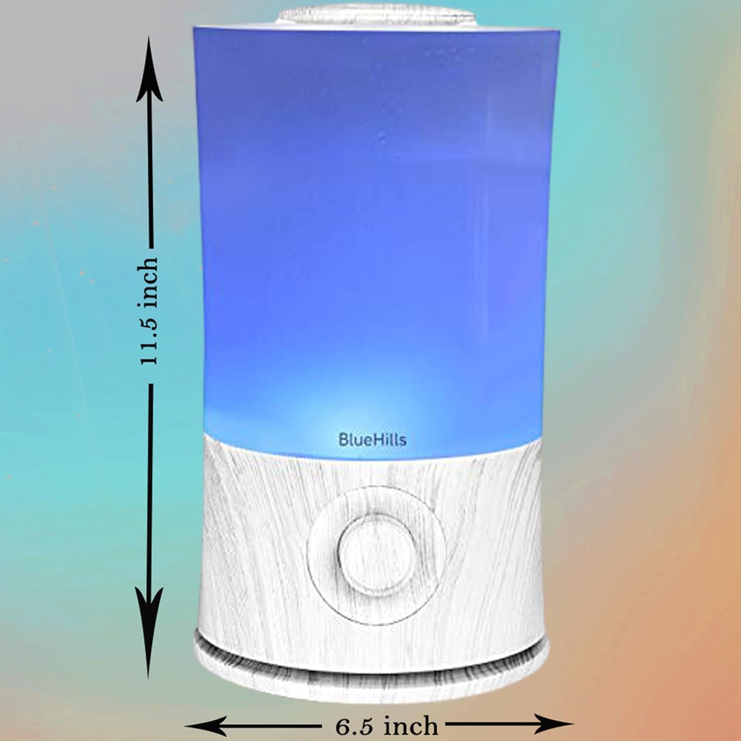 Premium 2000 ML XL Large Essential Oil Diffuser Aromatherapy Humidifier for Large Room Home 40 Hour Run Huge Coverage Area Lights 2 Liter Extra Large Capacity Diffuser White Wood Grain E004