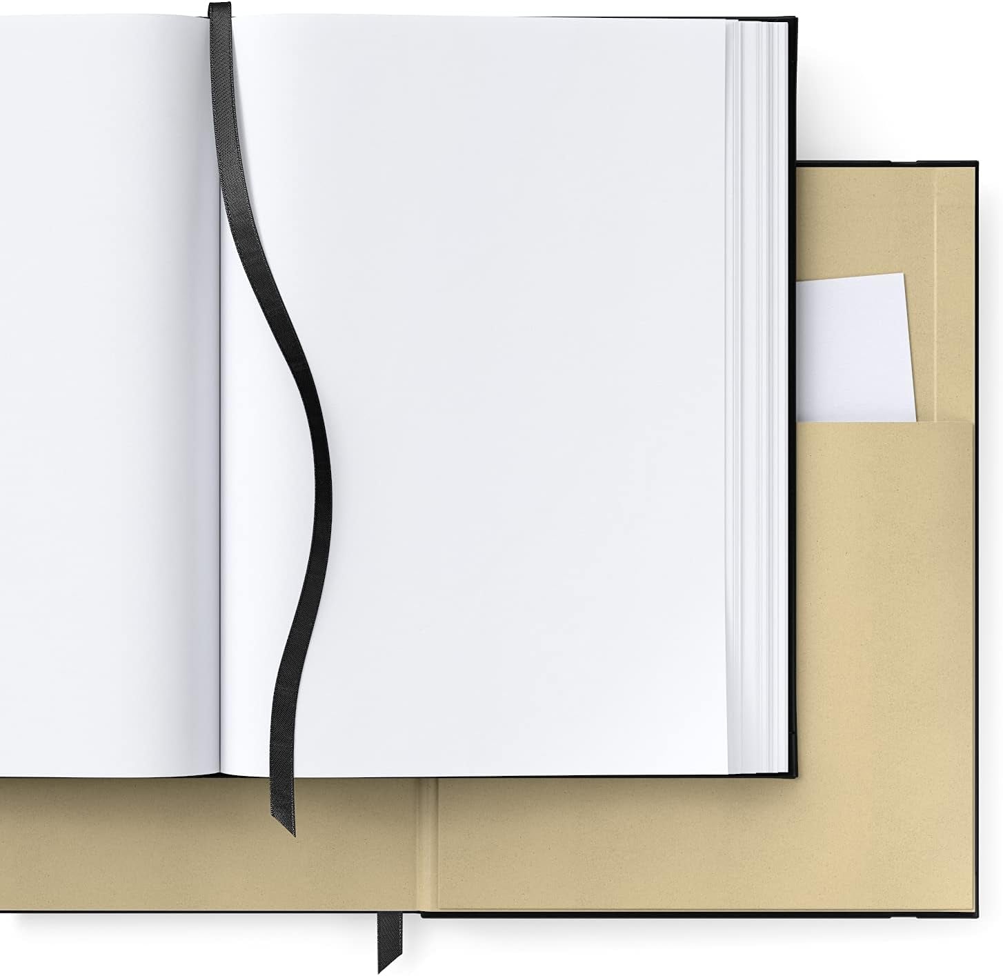 Journal Blank Page Notebooks, Set of 2, 6 X 8 Inches, 96 Sheets Each, Tree Design and Solid Black, 2 Blank Art Journals with Smooth Paper, School Supplies for Planning, Writing, and Sketching