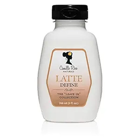 Latte Define Leave in Styling Cream, with Black Cumin and Sunflower Seed Oils to Hold and Define Styles and Textures, for All Hair Types, 9 Fl Oz