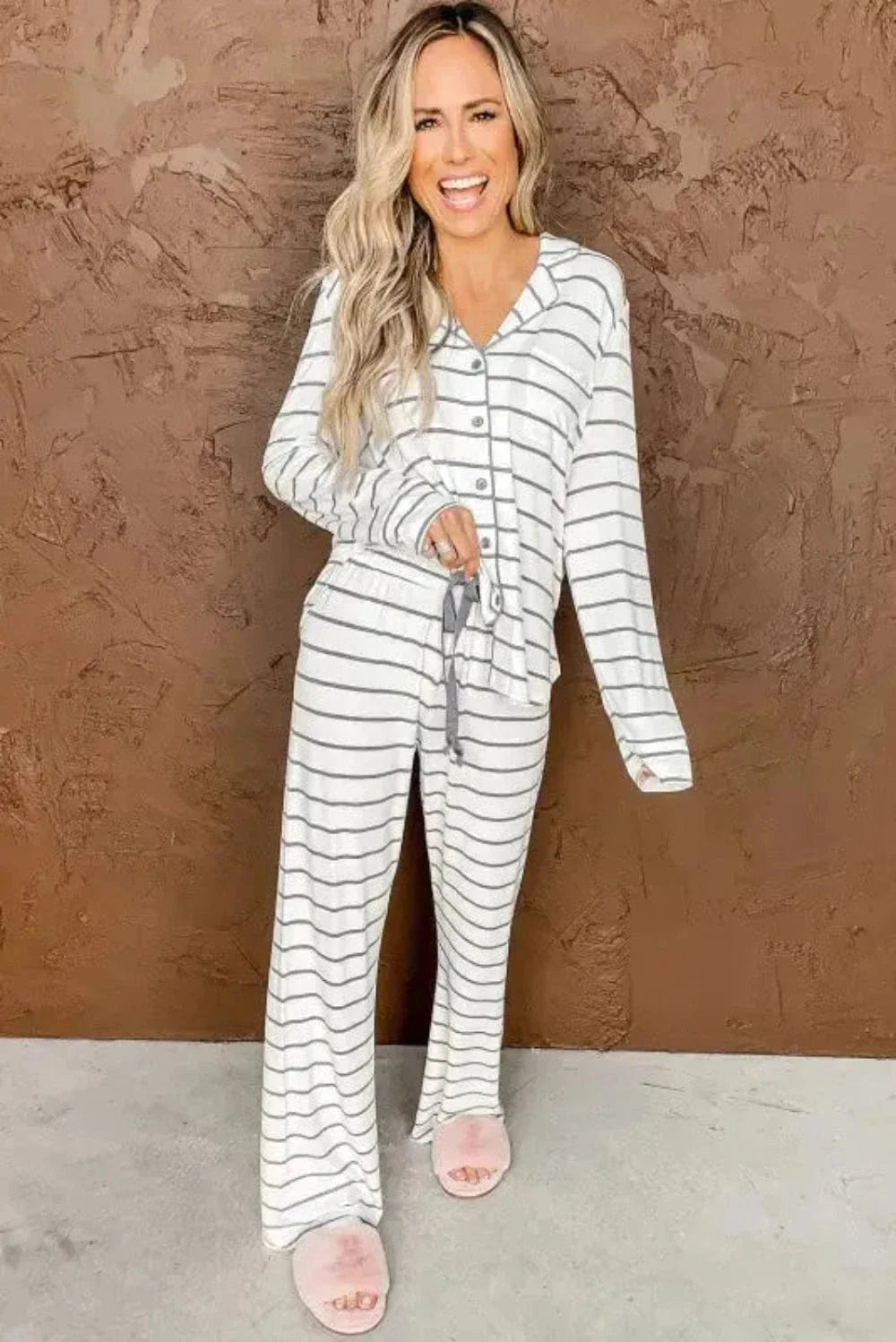 Fashionfitz Striped Pajama Set for Women - Cozy Comfort-3