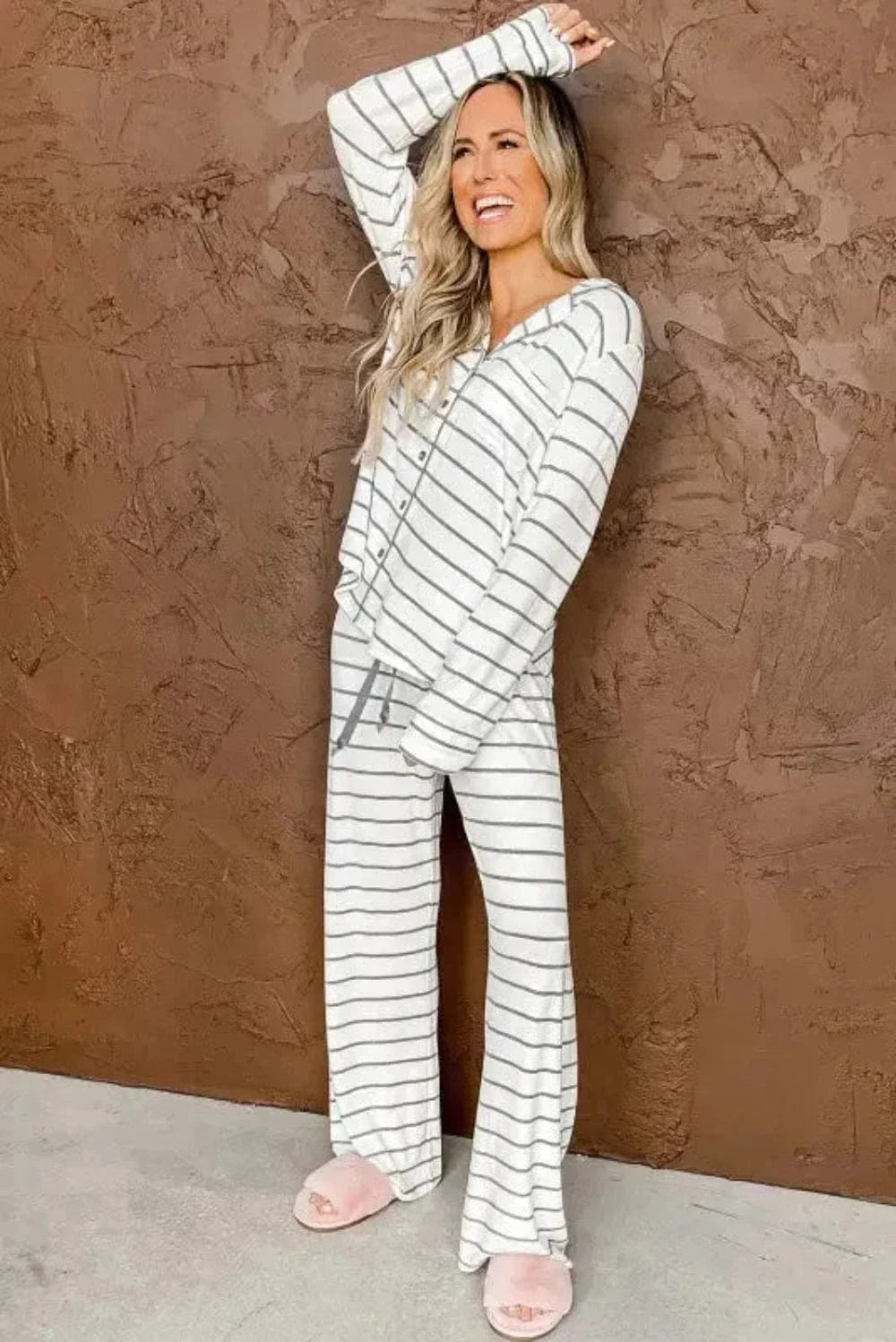 Fashionfitz Striped Pajama Set for Women - Cozy Comfort-2