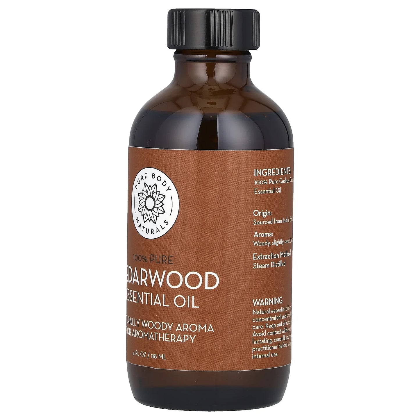 100% Pure Essential Oil, Cedarwood, 4 Fl Oz (118 Ml)