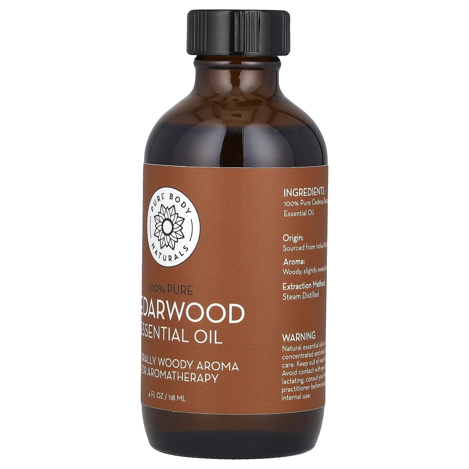 100% Pure Essential Oil, Cedarwood, 4 Fl Oz (118 Ml)