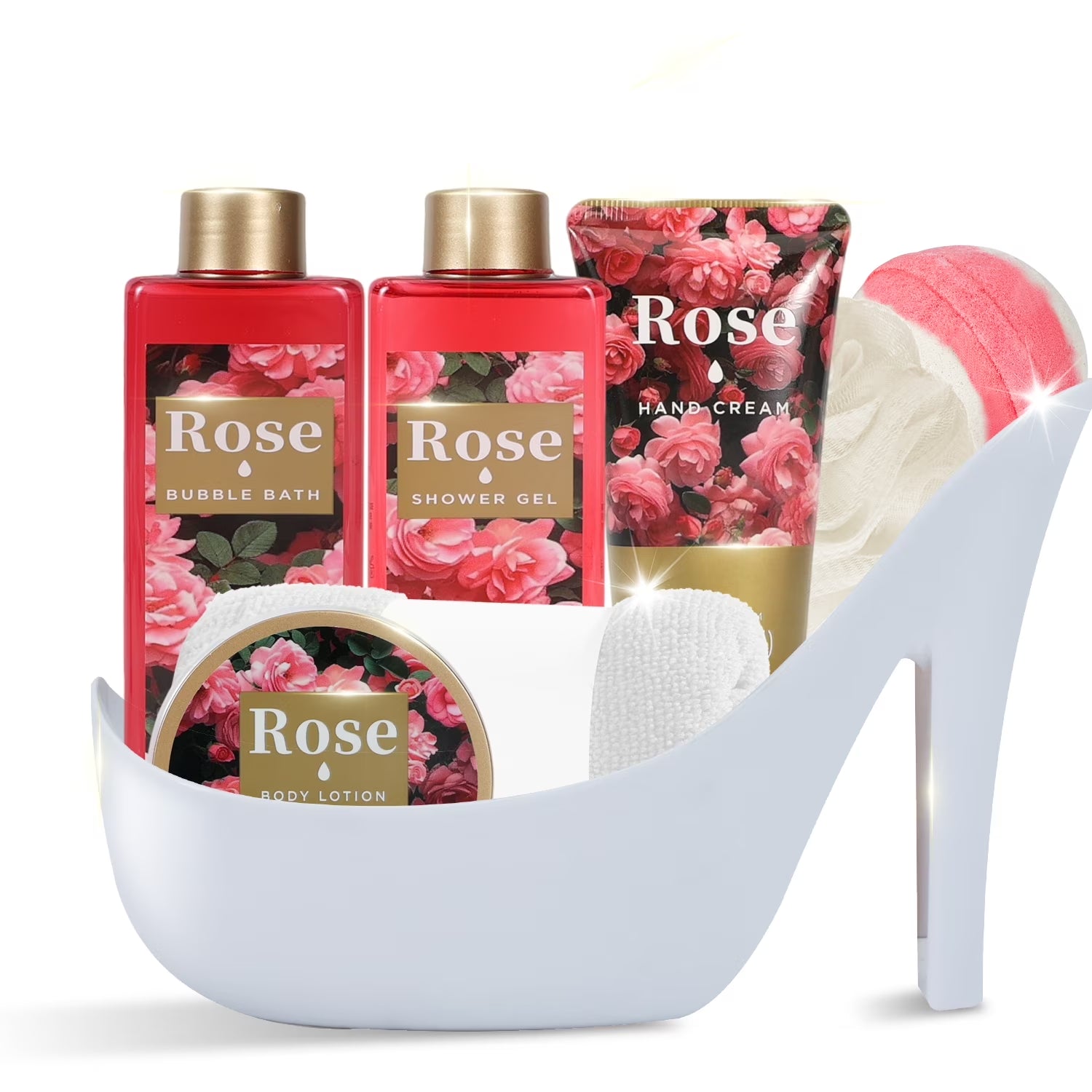 Gift Sets for Women, 8 Pcs Luxury Rose Birthday Holiday Gift Baskets for Her