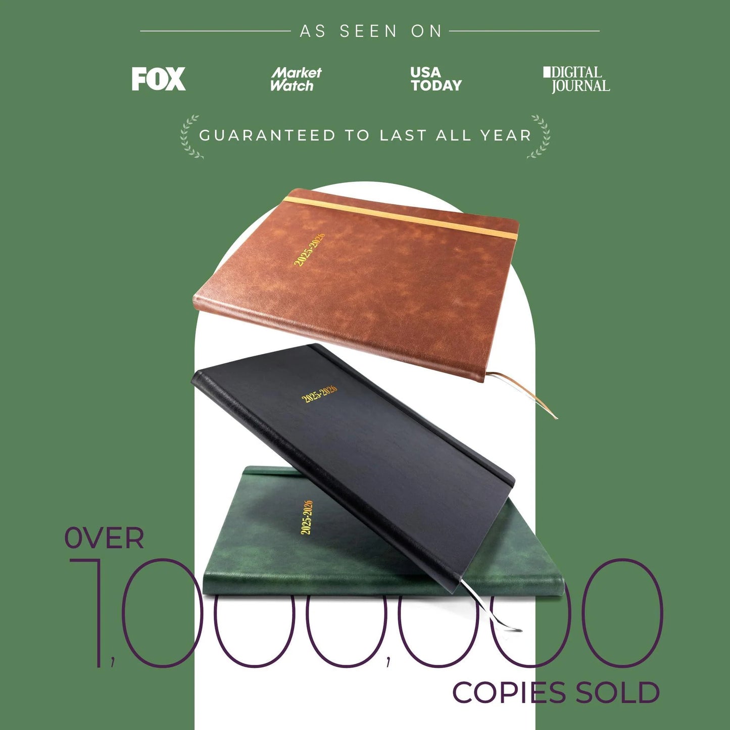 2025 2026 HARDCOVER Leather Planner Weekly & Monthly 6.5 * 8.5 Inches Academic Planner Business Personal or Student Pen Holder Thick Paper July 2025 June 2026 (Dark Green)