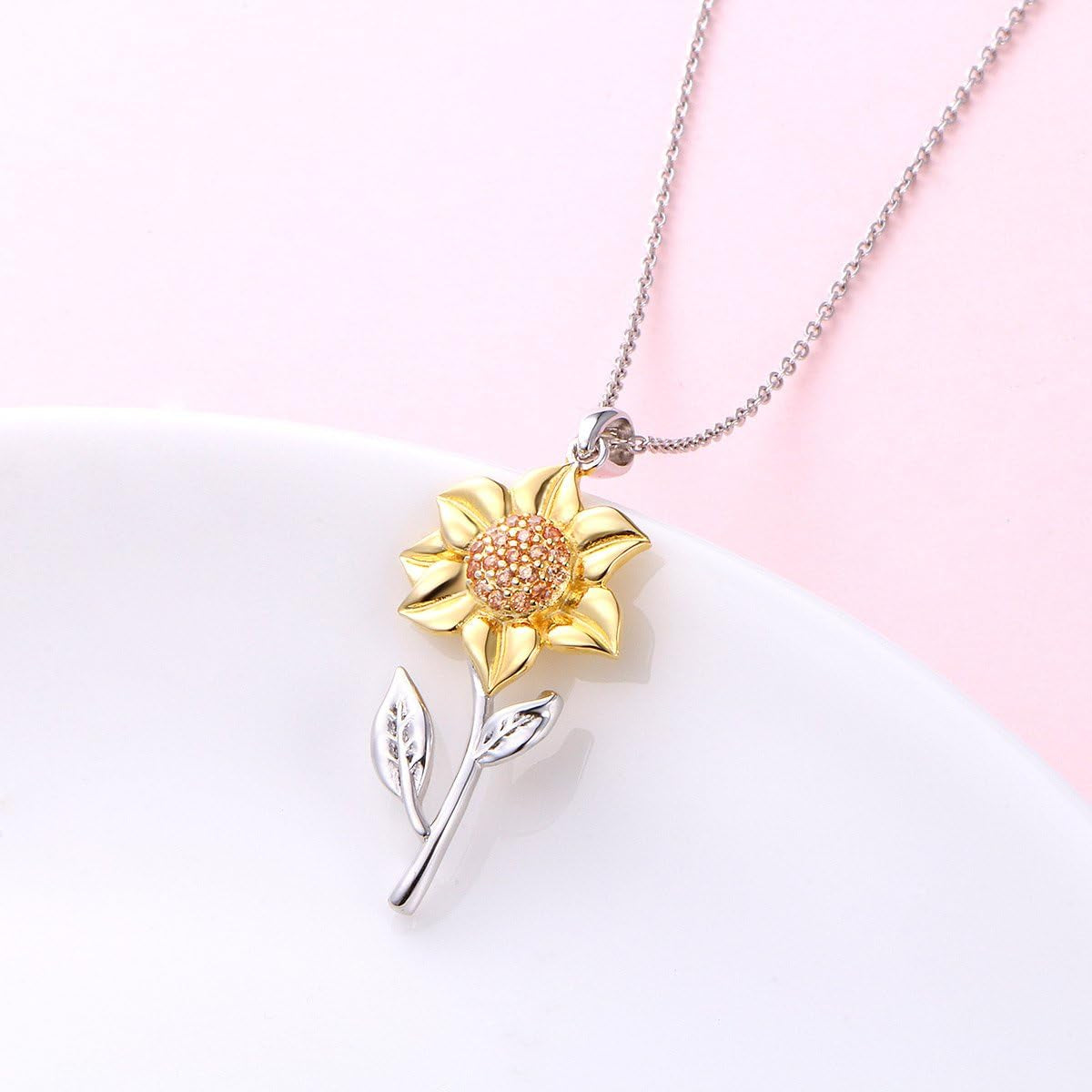 Sunflower Necklace Faith of a Mustard Seed Necklace 925 Sterling Silver Faith Necklace Jewelry for Women