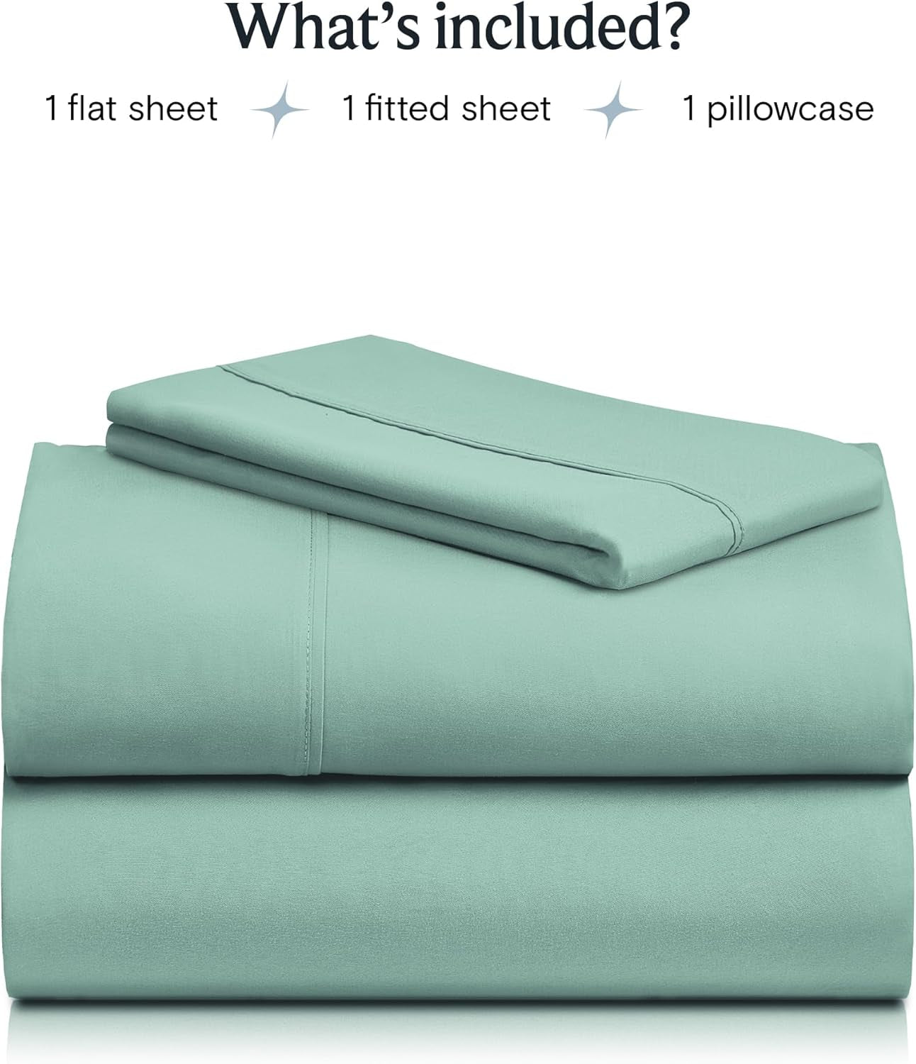 3 PC Sheet Bed Sheets Deep Pockets Wrinkle Free-Kids-Fitted Sheets Machine Washable Hotel Bedding Silky Soft - Light Teal Twin