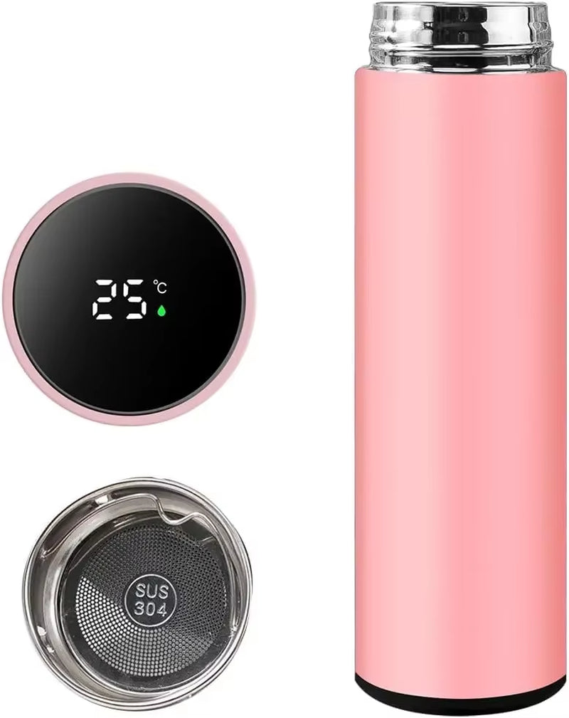 Stainless Steel Smart Water Bottle, Leak Proof, Double Walled, Keep Drink Hot & Cold, LCD Temperature Display