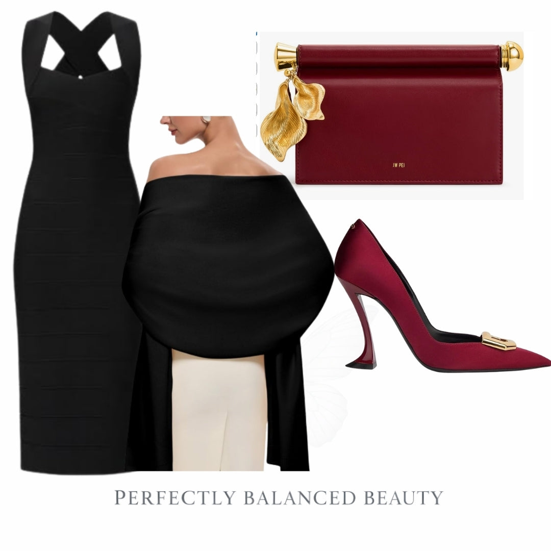 Shop This Look | City Neutral Capsule – Black Dress with Shawl